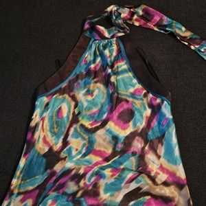 High neck satin blouse